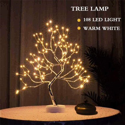 Copper Wire Christmas Tree LED Lamp